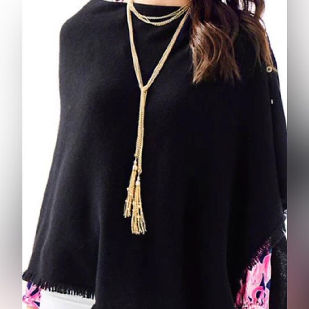 LILLY PULITZER CAUGHT UP NECKLACE, Gold Wrap Choker Necklace With Beaded Tassels
